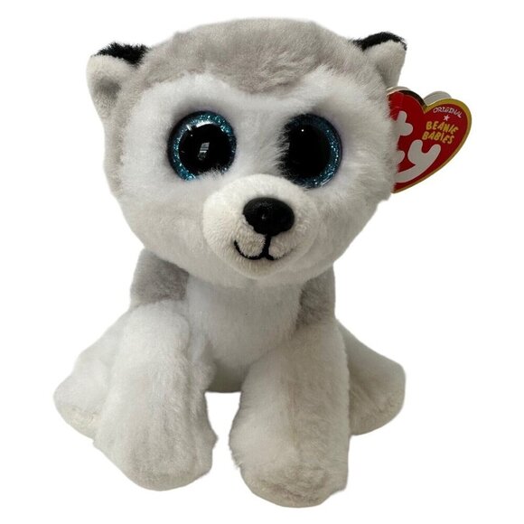 Ty Beanie Baby BUFF  Husky Dog 6 Inch Puppy Stuffed Plush Animal Toy NEW Gray - Picture 1 of 16